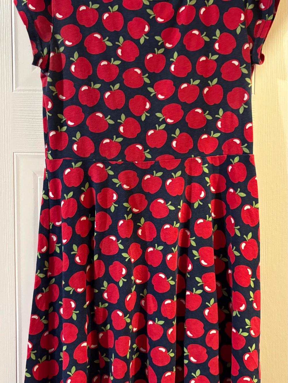 The Children's Place Navy Dress with Red Apple Print
